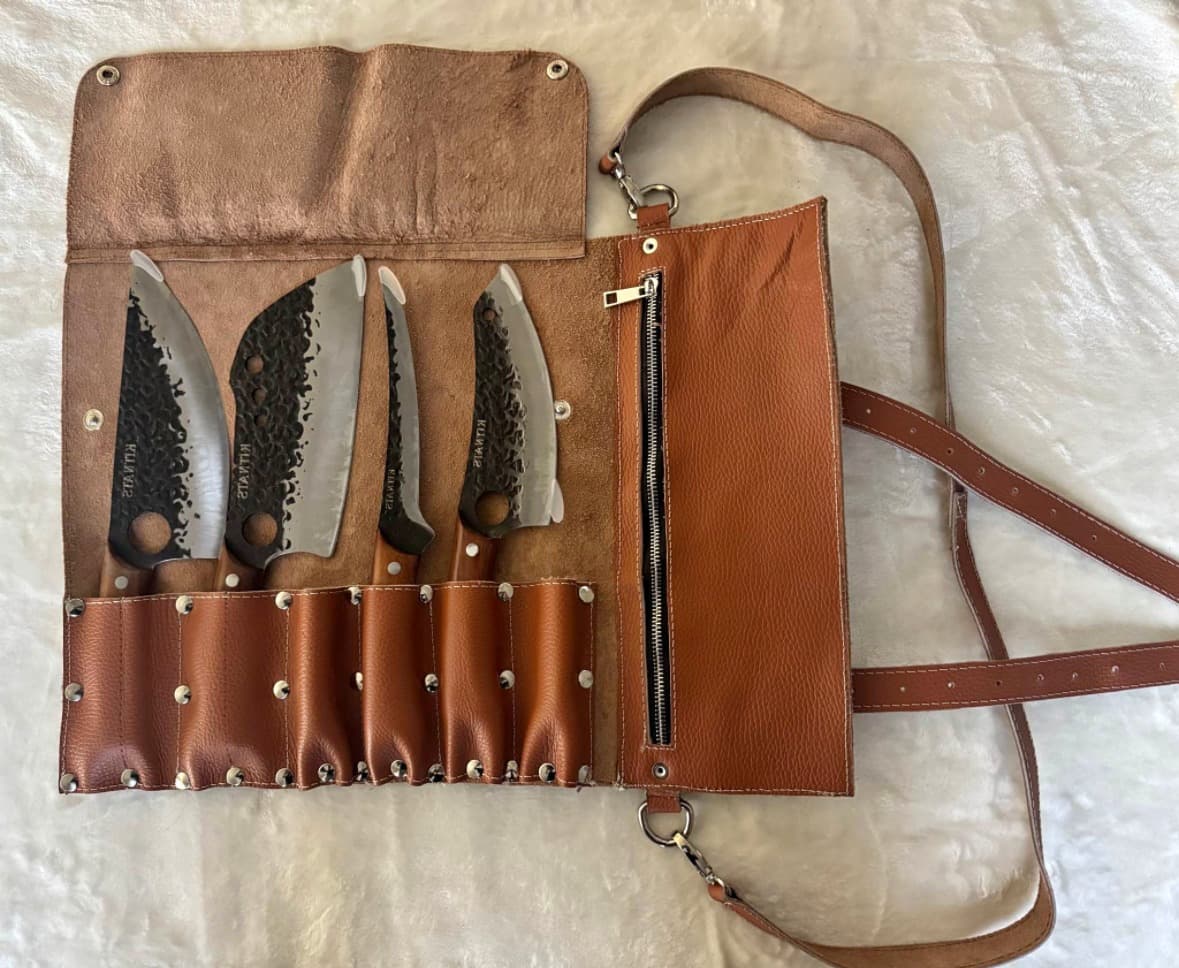 Genuine Leather Knife Roll